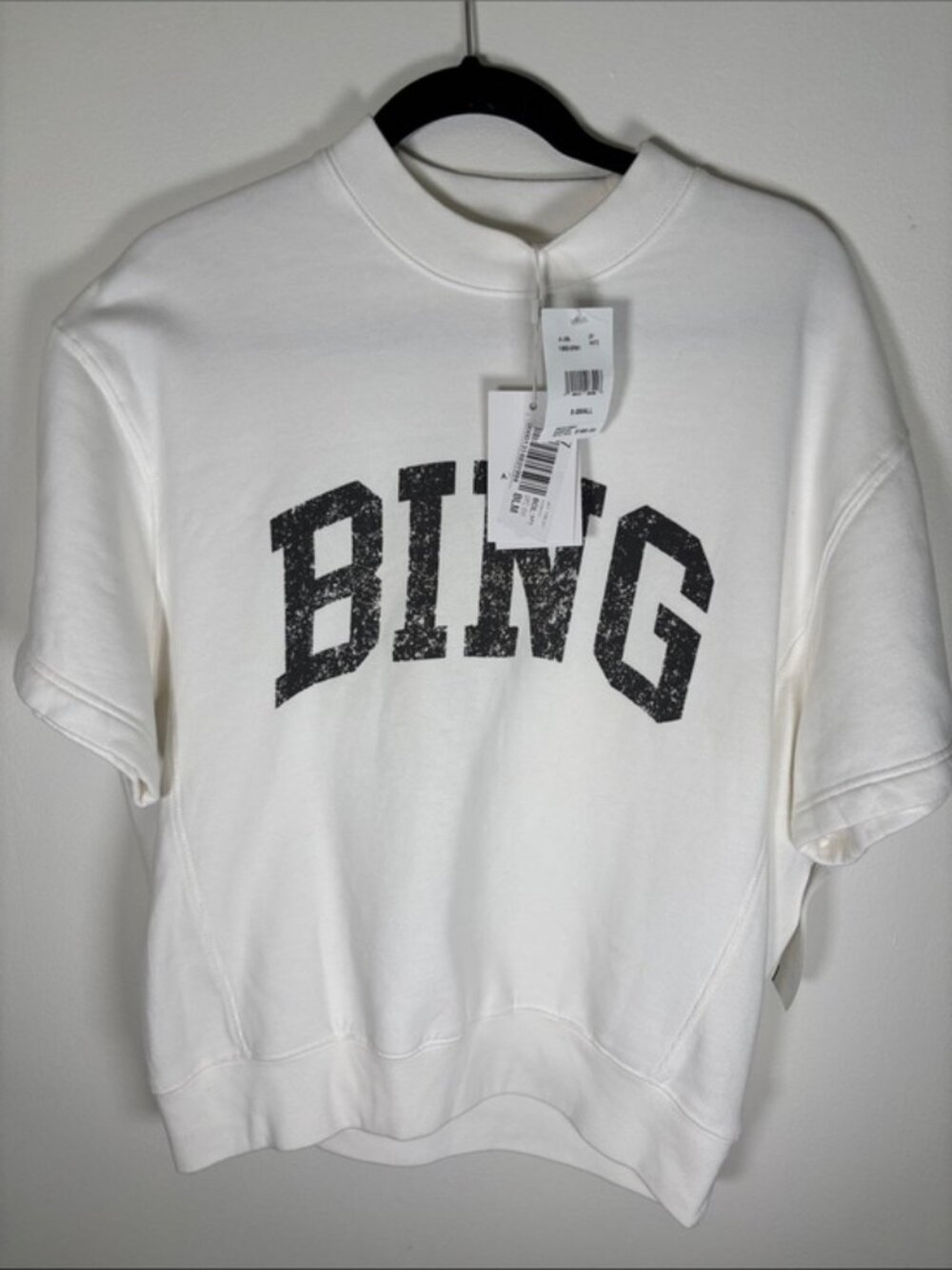 ANINE BING Jay Bing Oversized Short Sleeve Sweatshirt – Size XS – NWT